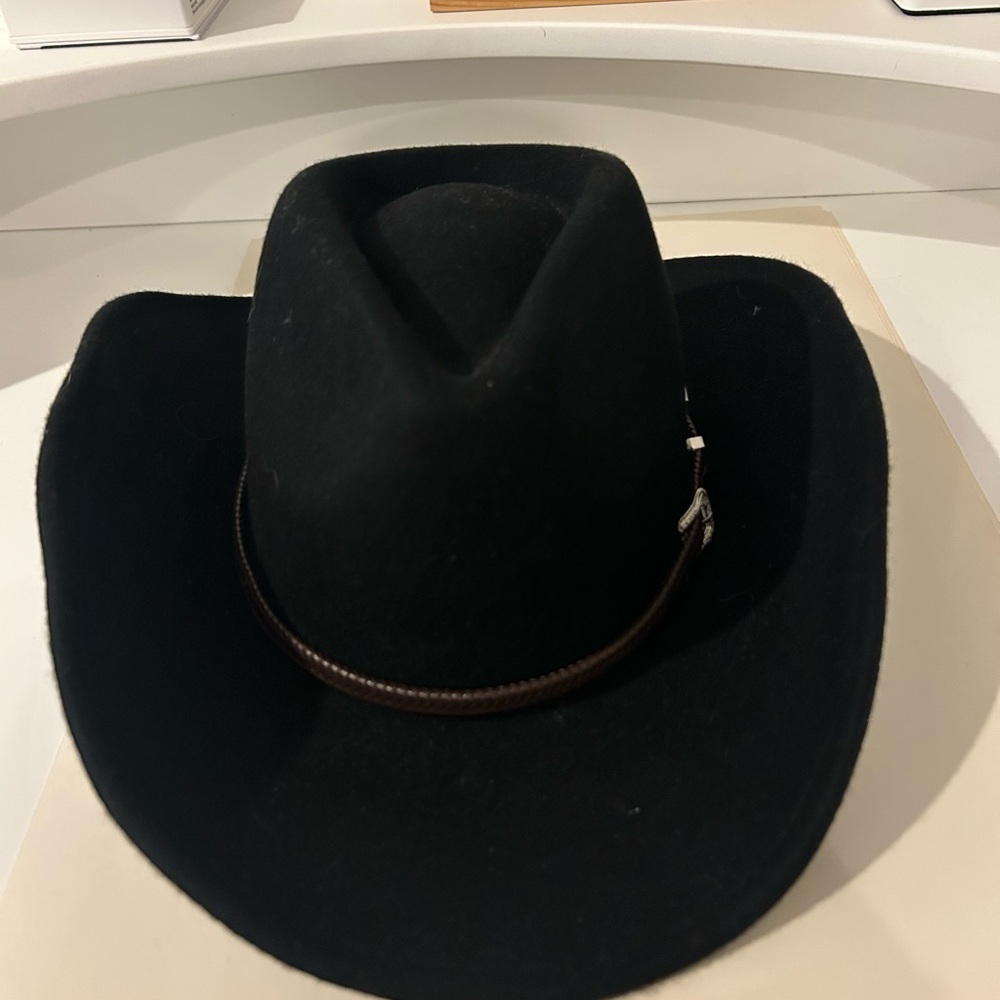 Black House of Harlow Cowboy Hat with Brown Band